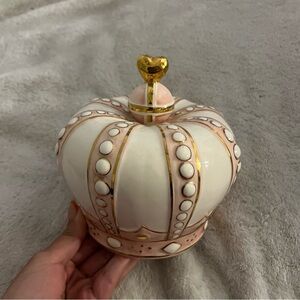 Juicy Couture Pink and White Crown piggy bank